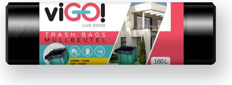 Worki na śmieci 160 l VIGO DeLuxe, czarne, 10 szt.