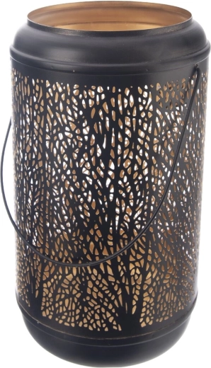 Metalowy świecznik Tree czarno-złoty 29 cm