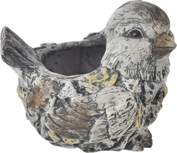 EBI ceramiczna dekoracja Ptaszek w kamiennym wyglądzie 30 × 22 × 26 cm
