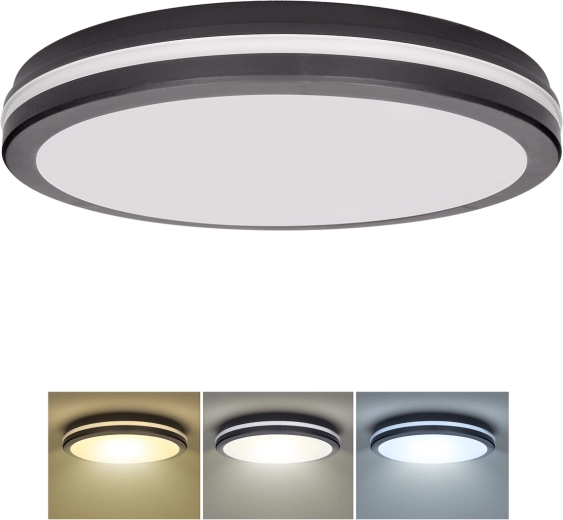 Solight LED lampa sufitowa Gari 44 W 3960 lm 3CCT IP65 czarna