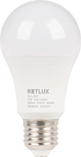 Żarówka LED Retlux A60 E27 7 W, zimna biel