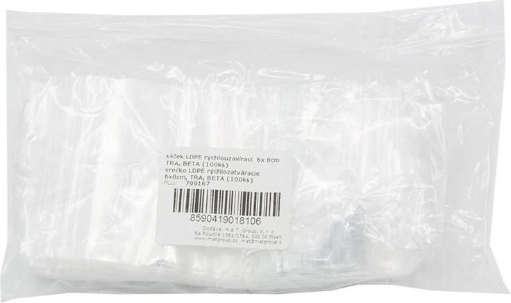 Woreczki strunowe LDPE 6 × 8 cm, przezroczyste (100 szt.)