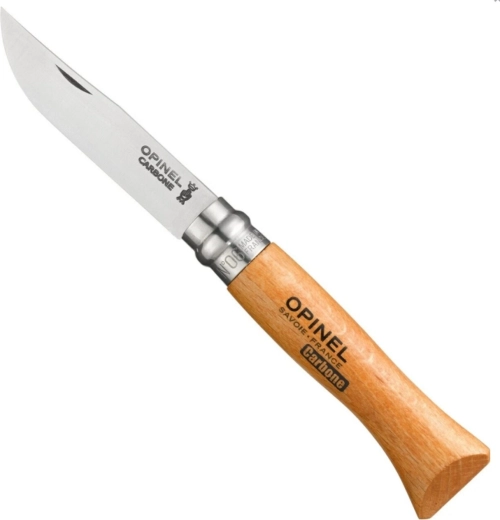 Opinel N°06 nóż kieszonkowy z karbonowej stali 7,2 cm, drewno bukowe