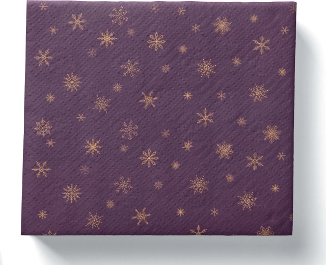 Świąteczne papierowe serwetki ciemnofioletowe 3-warstwowe 33 × 33 cm