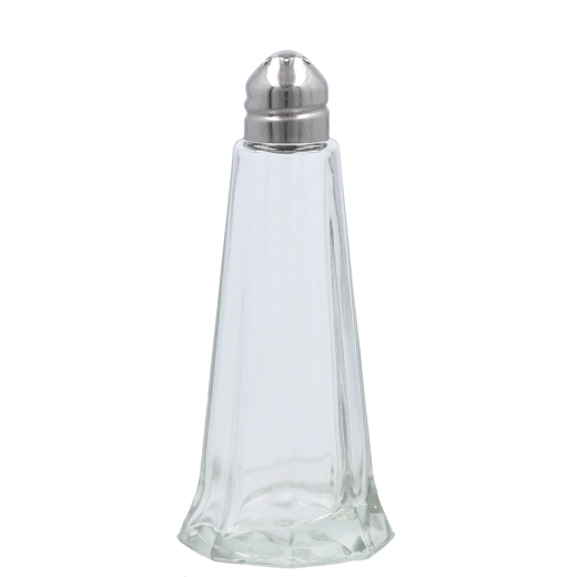 Zestaw szklanych solniczek i pieprzniczek z metalową pokrywką 44 ml