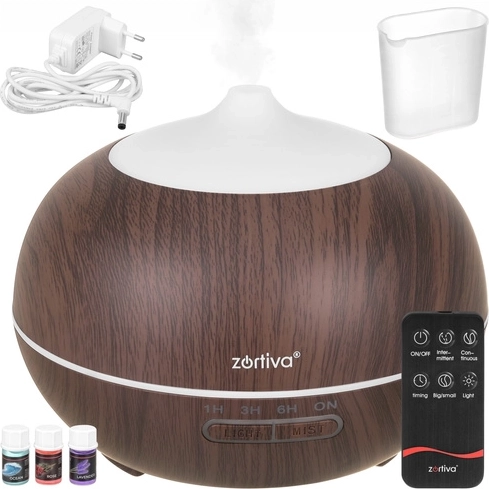 Zortiva ultradźwiękowy dyfuzor zapachowy i nawilżacz powietrza 400 ml z pilotem
