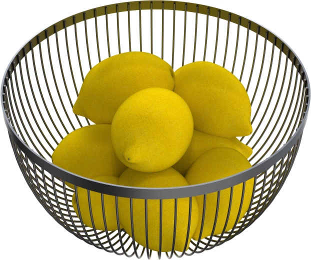 Misa na owoce z drutu czarna 24,6 × 14,6 cm