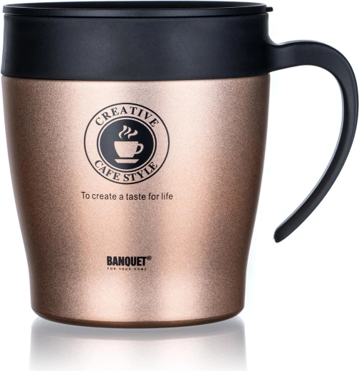 Kubek termiczny TAZZA 330 ml brązowy metalik