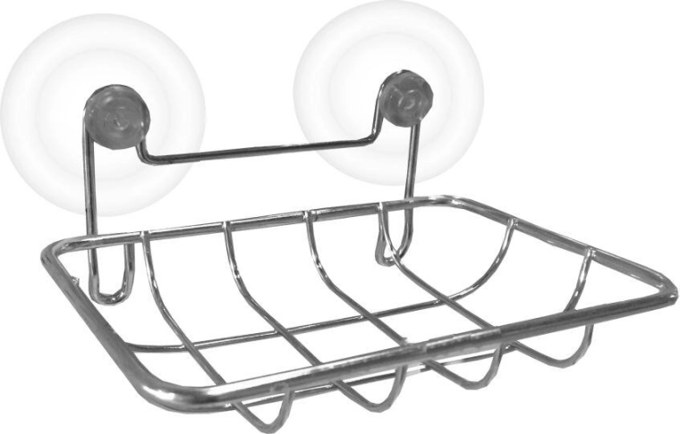 Wisząca prostokątna mydelniczka 13 × 9 cm, chrom