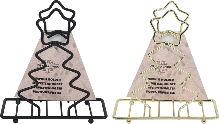 Stojak na serwetki Choinka złoto/czarny