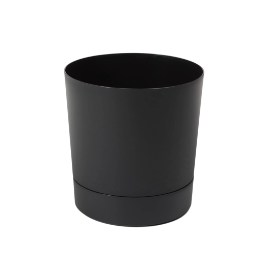 Doniczka z podstawką Aura 20 cm czarny mat