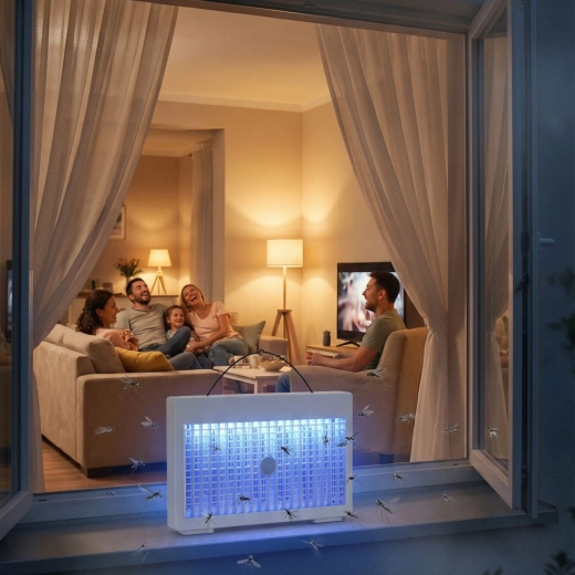 Akumulatorowa lampa owadobójcza UV z ładowaniem USB-C, biała