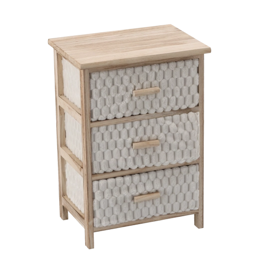 Komoda z 3 materiałowymi szufladami 40 × 29 × 58 cm
