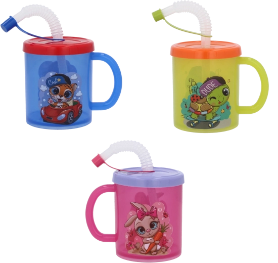 Dziecięcy plastikowy kubek ze słomką 210 ml