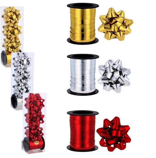 Zestaw upominkowy – wstążka 20 m i kokardki 6 cm