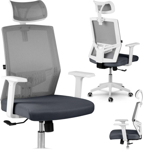 Ergonomiczne krzesło biurowe z mikrosiateczki Sofotel Rotar, ciemnoszare