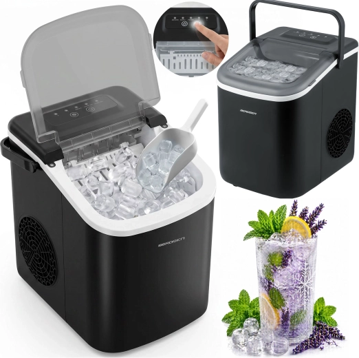 Kostkarka do lodu Berdsen czarna 1,1 l, 12 kg/24 h