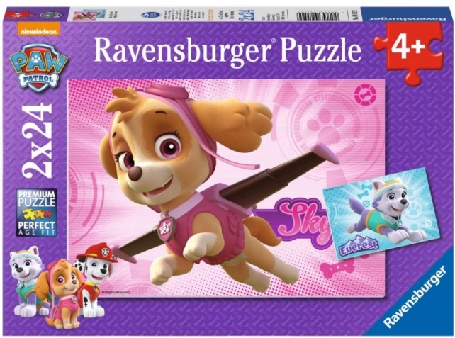 Ravensburger puzzle Psi Patrol Skye i Everest 2×24 elementów