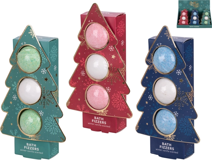 Świąteczny zestaw prezentowy musujących kul do kąpieli