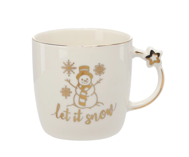 Porcelanowy świąteczny kubek 360 ml z motywem Let it Snow