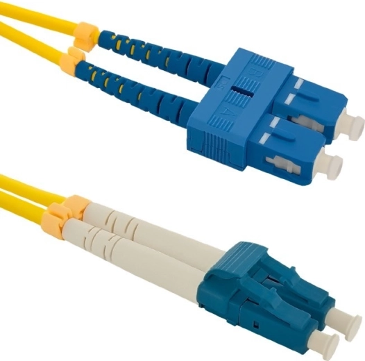 Patchcord światłowodowy SC/UPC–LC/UPC, jednomodowy 9/125, G.652D, 1 m