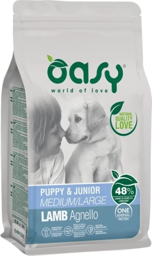 Oasy One Animal Protein karma sucha dla szczeniąt ras średnich i dużych jagnięcina 2,5 kg