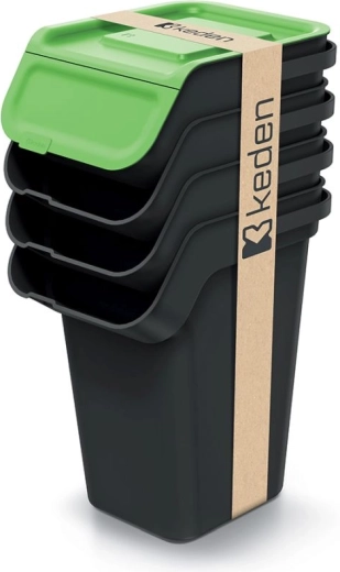 Zestaw koszy do segregacji odpadów 4×25 l z filtrem węglowym KADDI Q SET