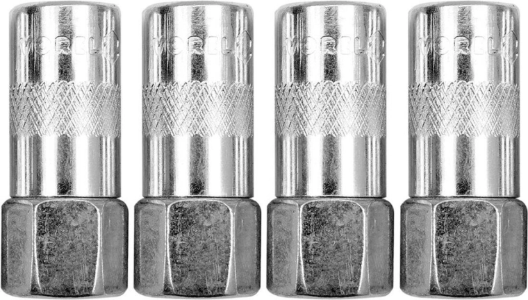 Końcówki do smarownicy, 4-szczękowe, zestaw 4 szt.