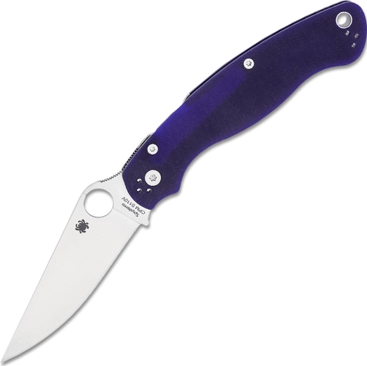 Nóż składany Spyderco Military 2 Dark Blue, satynowe ostrze, G10
