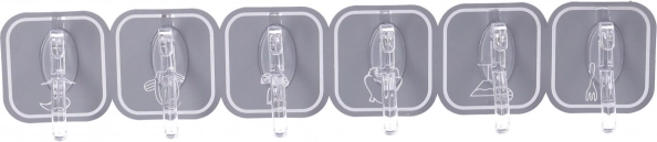 Samoprzylepne haczyki 6 sztuk - szare