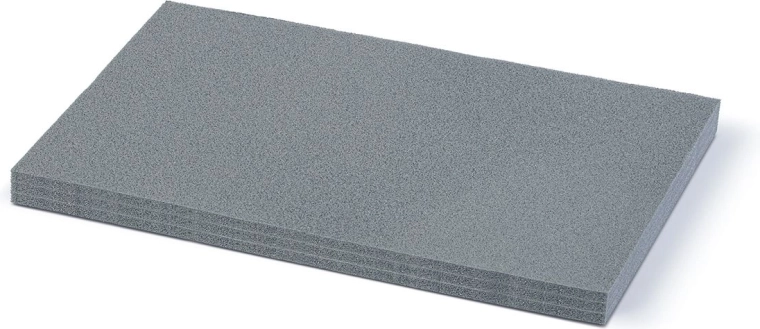 Trójwarstwowa piankowa wkładka do kufra 47,5 × 28,5 × 3 cm, szara