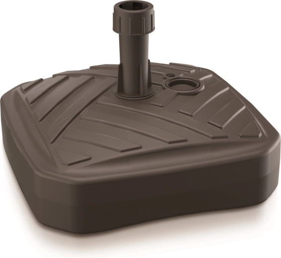 Podstawa pod parasol kwadratowa 39 × 39 cm, kolor umbra, imitacja rattanu, napełniana 12 l