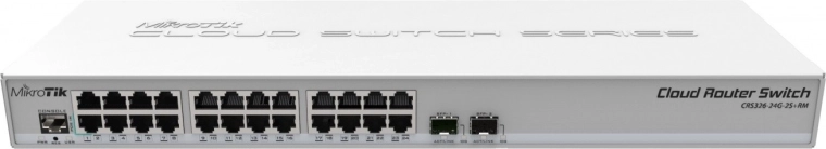 zarządzany przełącznik 24× Gigabit Ethernet z 2× SFP+ MikroTik CRS326-24G-2S+RM