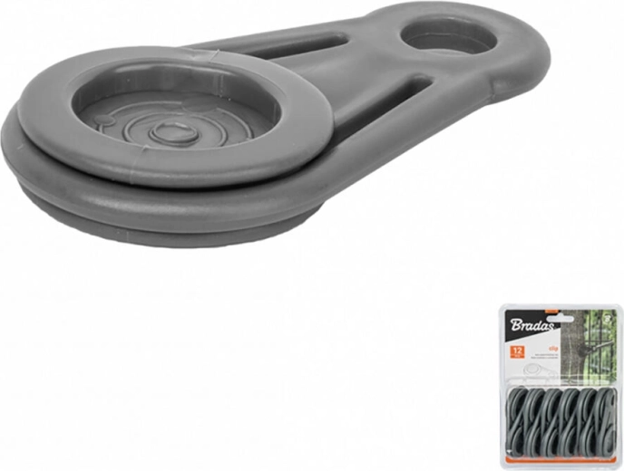 Klip zaciskowy z oczkiem i uchwytem, plastik, 12 szt.