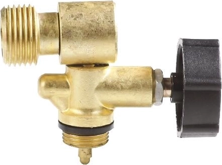 Zawór odcinający MEVA G 1/2" lewy z bocznym wyjściem do butli PB 2 kg