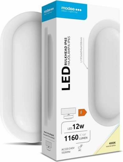 Owalna lampa LED ścienna/sufitowa Modee Bulkhead 12 W 4000 K 1160 lm, biała