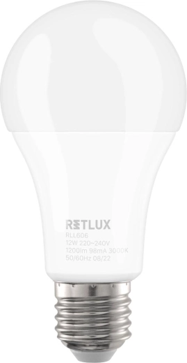 Żarówka LED RETLUX RLL 606 A60 E27 12 W, ciepła biel