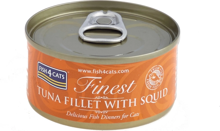 Karma mokra dla kotów tuńczyk z kałamarnicą 70 g Fish4Cats Finest