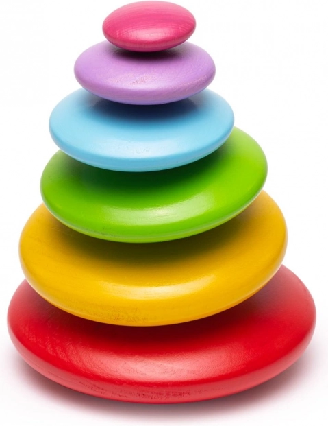 Balansujące kolorowe drewniane kamyki