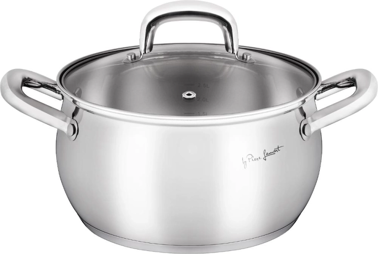 Lamart Shape stalowy rondel z pokrywką 3,3 l