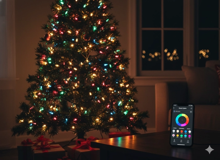 Inteligentne łańcuchowe oświetlenie LED 100 RGB, multikolor, USB z pilotem, długość 10 m