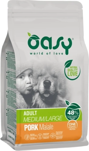 Oasy One Animal Protein Adult Medium/Large wieprzowina 12 kg
