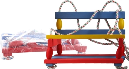 drewniana huśtawka dla dzieci i dorosłych, naturalne drewno 40 × 30 cm