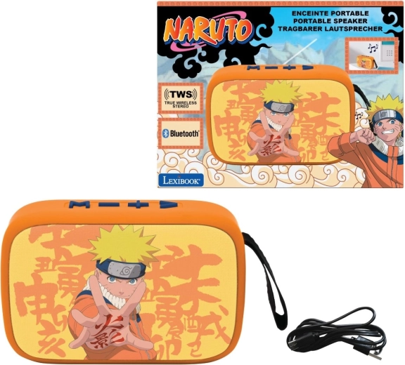 Przenośny głośnik Bluetooth NARUTO z materiałową powierzchnią Lexibook