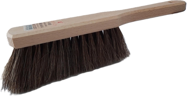 Drewniana szczotka ręczna z końskiego włosia, nielakowana