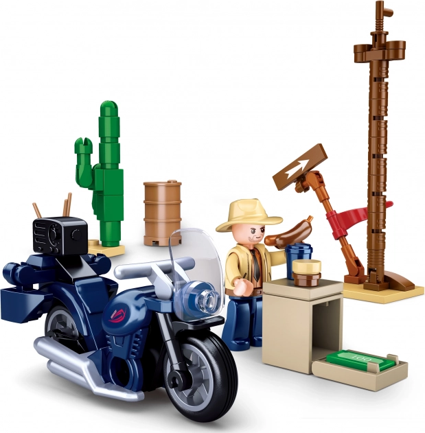 Sluban motocyklista na wycieczce – zestaw konstrukcyjny motocykla (73 elementy)