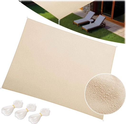 Prostokątny żagiel przeciwsłoneczny 3 × 4 m, beżowy