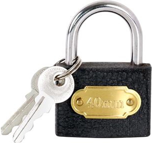 Kłódka 40 mm ze stali z 2 kluczami