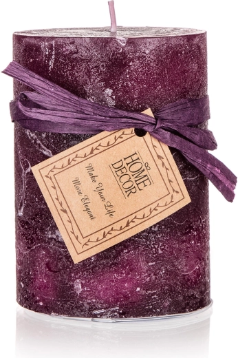 dekoracyjna walcowa świeca fioletowa 6,8 × 9,5 cm