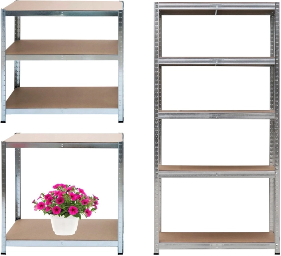 Regał magazynowy metalowy 2w1, 5 półek 180 × 90 × 40 cm